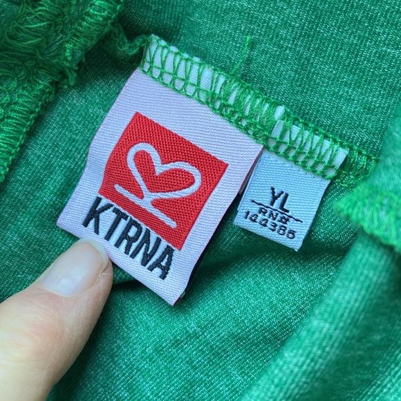 Ktrna Katrina dance shorts green youth large YL. High waisted or fold down. - Picture 3 of 3